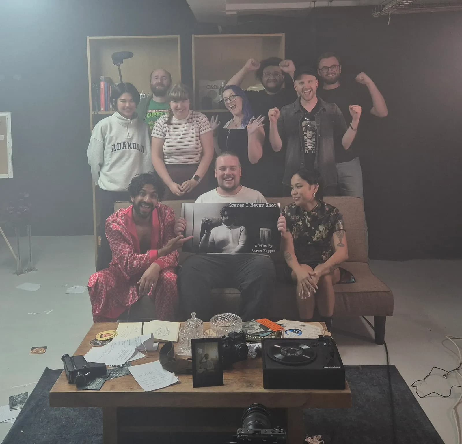 Cast and Crew on set at Frame 50 Studios, Sheffield